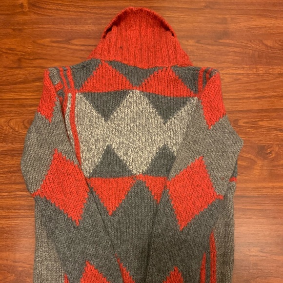 Diesel Black Gold Collection cowl neck in red, grey and black - Picture 2 of 2